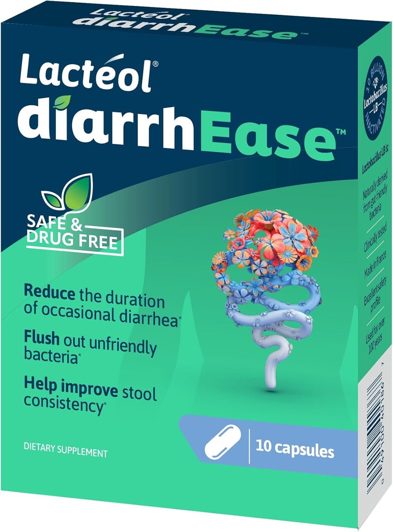 Lactol DiarrhEase- a Safe, Drug Free and Clinically Tested Postbiotic Strain That Helps Soothes Occasional Digestive Upset and Shortens The Duration of Occasional Diarrhea, 10 Count - Image 2